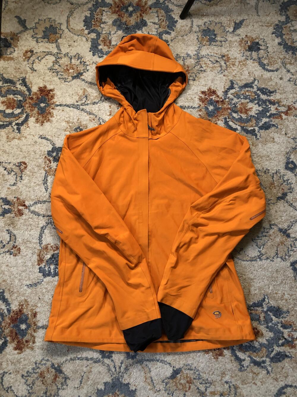 Mountain Hardwear Jacket Womens Medium Orange Hooded Windstopper Softshell Trail